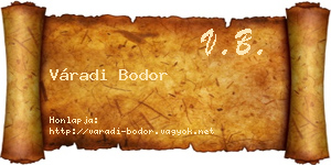 Váradi Bodor névjegykártya